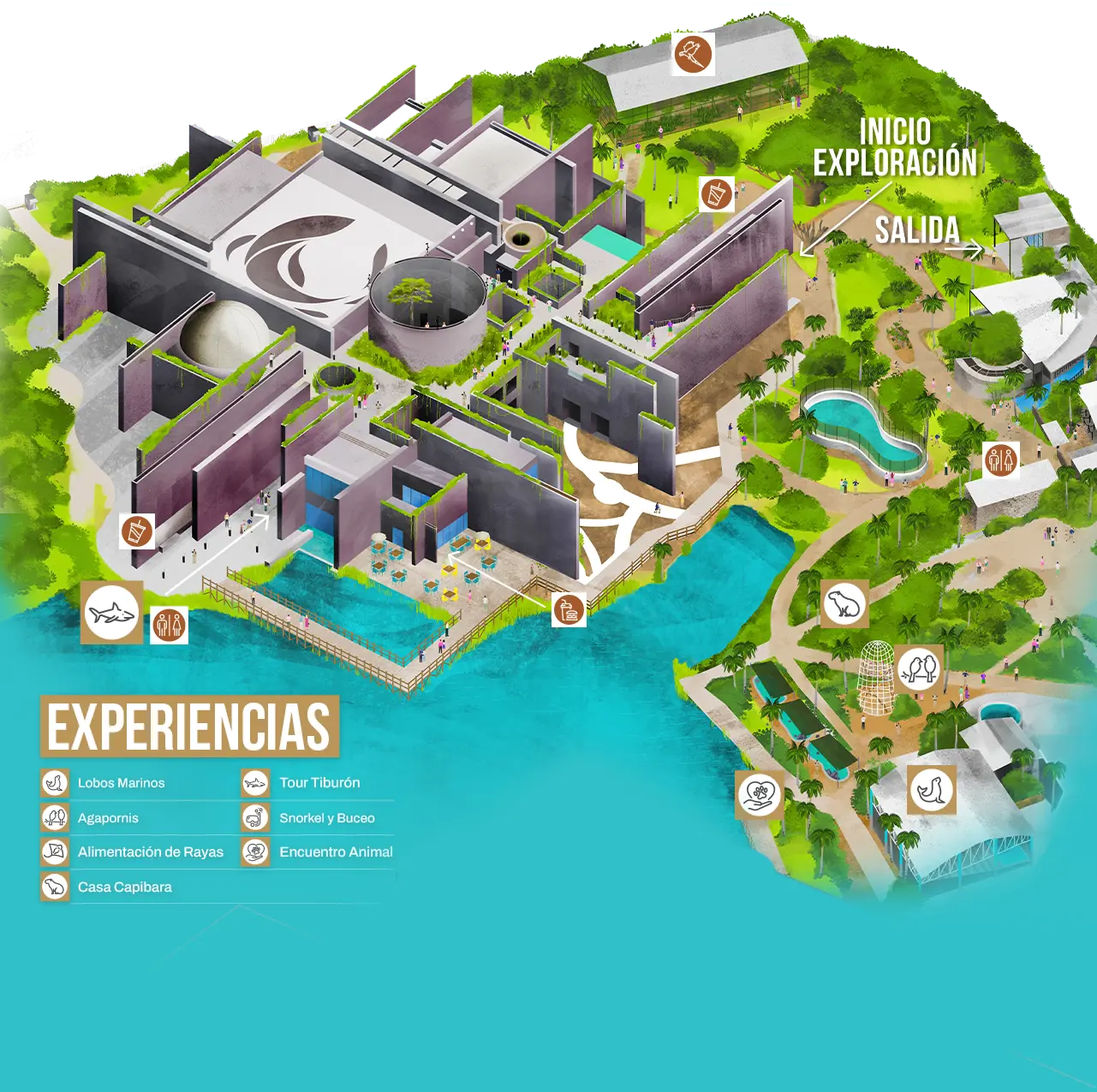 Outdoor map of Gran Acuario Mazatlán